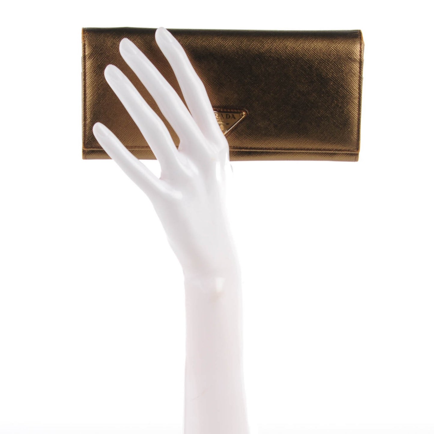 Saffiano Triangle Continental Flap Wallet Bronzo