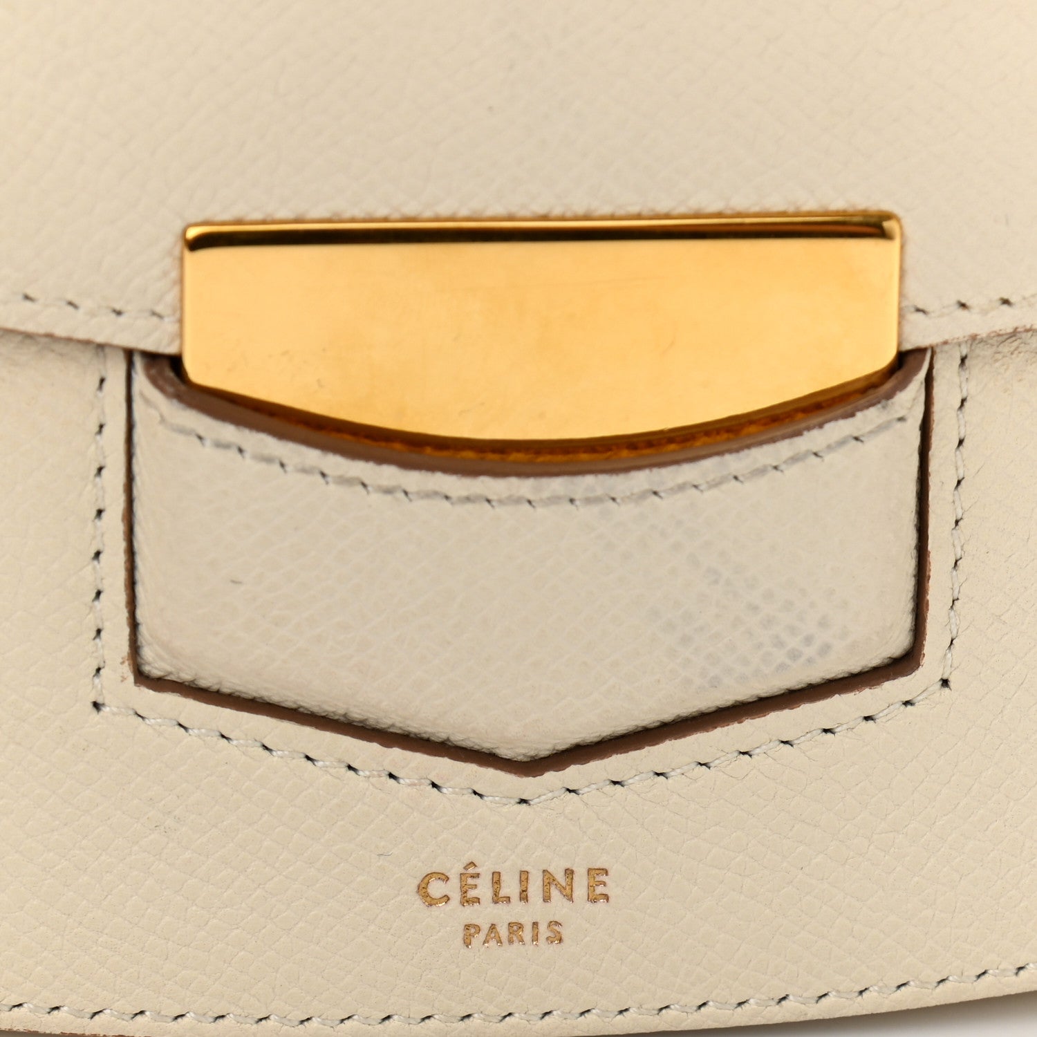 Celine Grained Calfskin Small Trotteur White 5 of 14