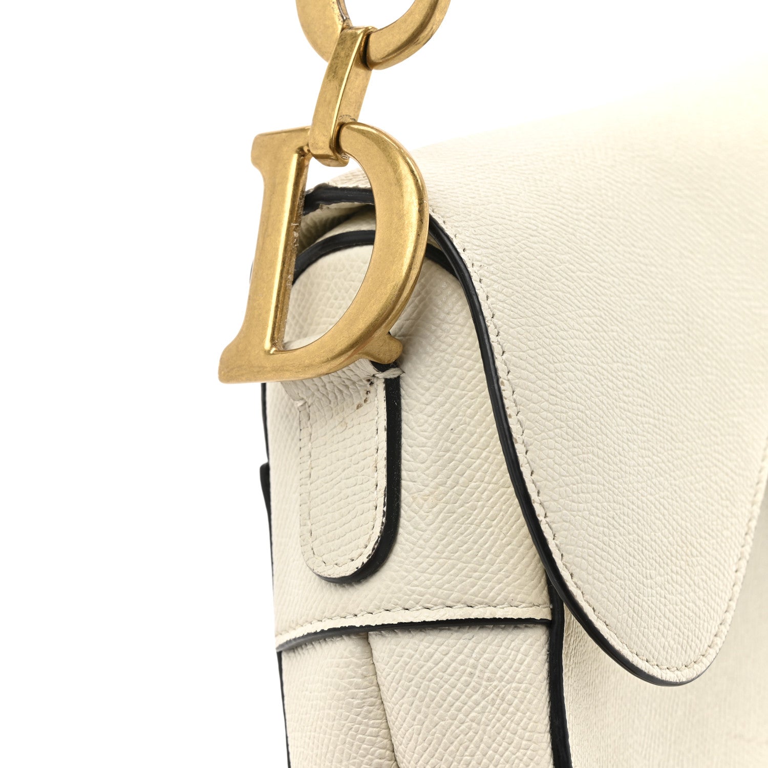 Christian Dior Grained Calfskin Saddle Bag With Strap Latte 15 of 17