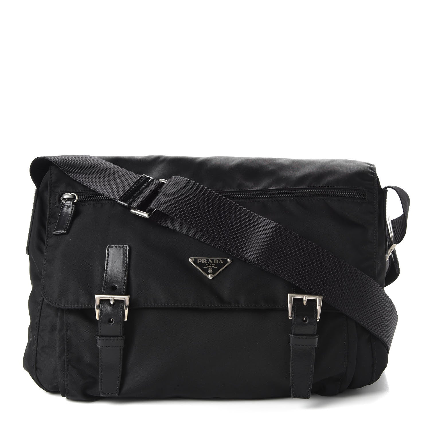 Prada Nylon Vela Messenger Bag Black 1 of 10