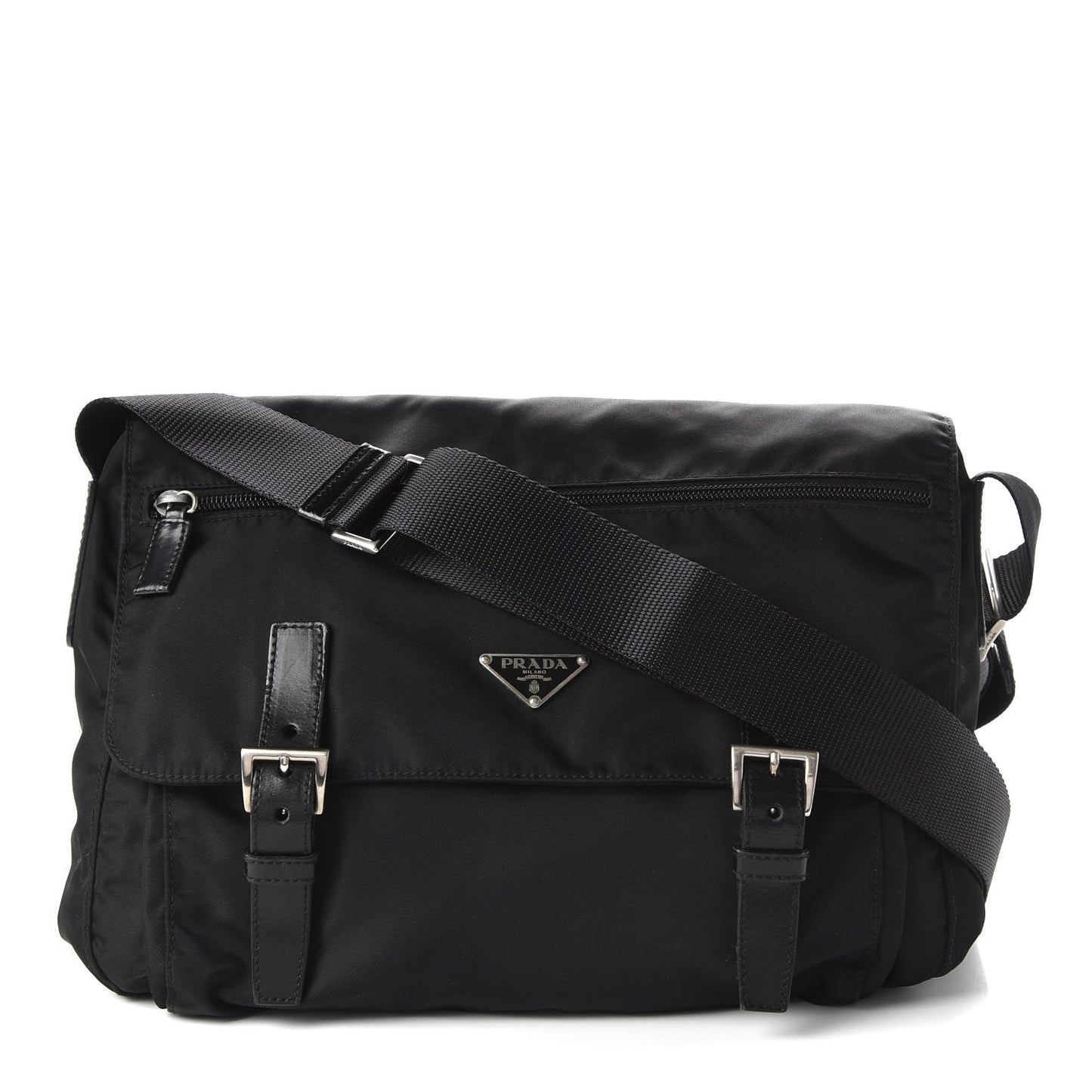 Nylon Vela Messenger Bag Black