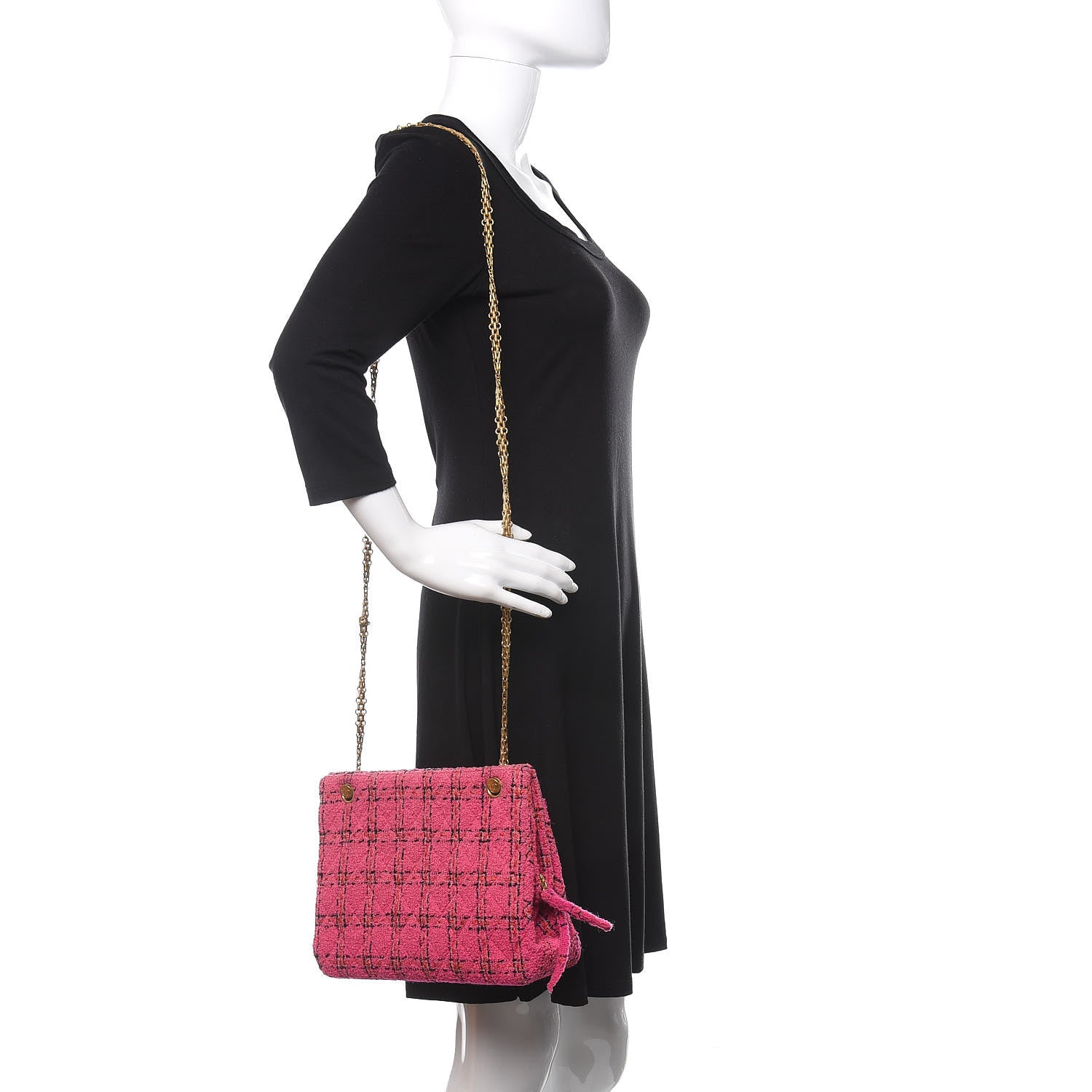 Chanel Tweed Crossbody Bag Pink 2 of 15