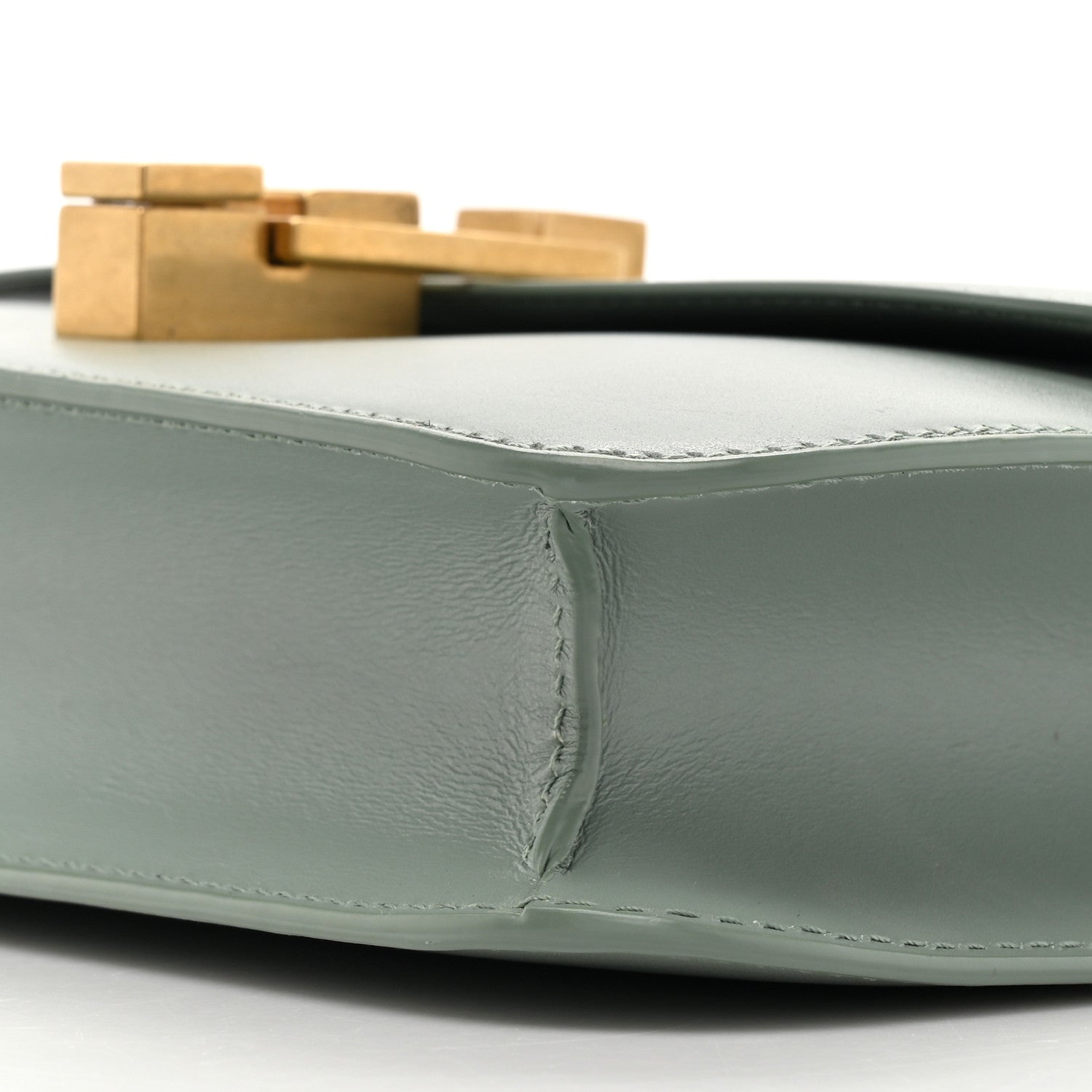 Saint Laurent Smooth Calfskin Carre Satchel Vert Opaline 9 of 18
