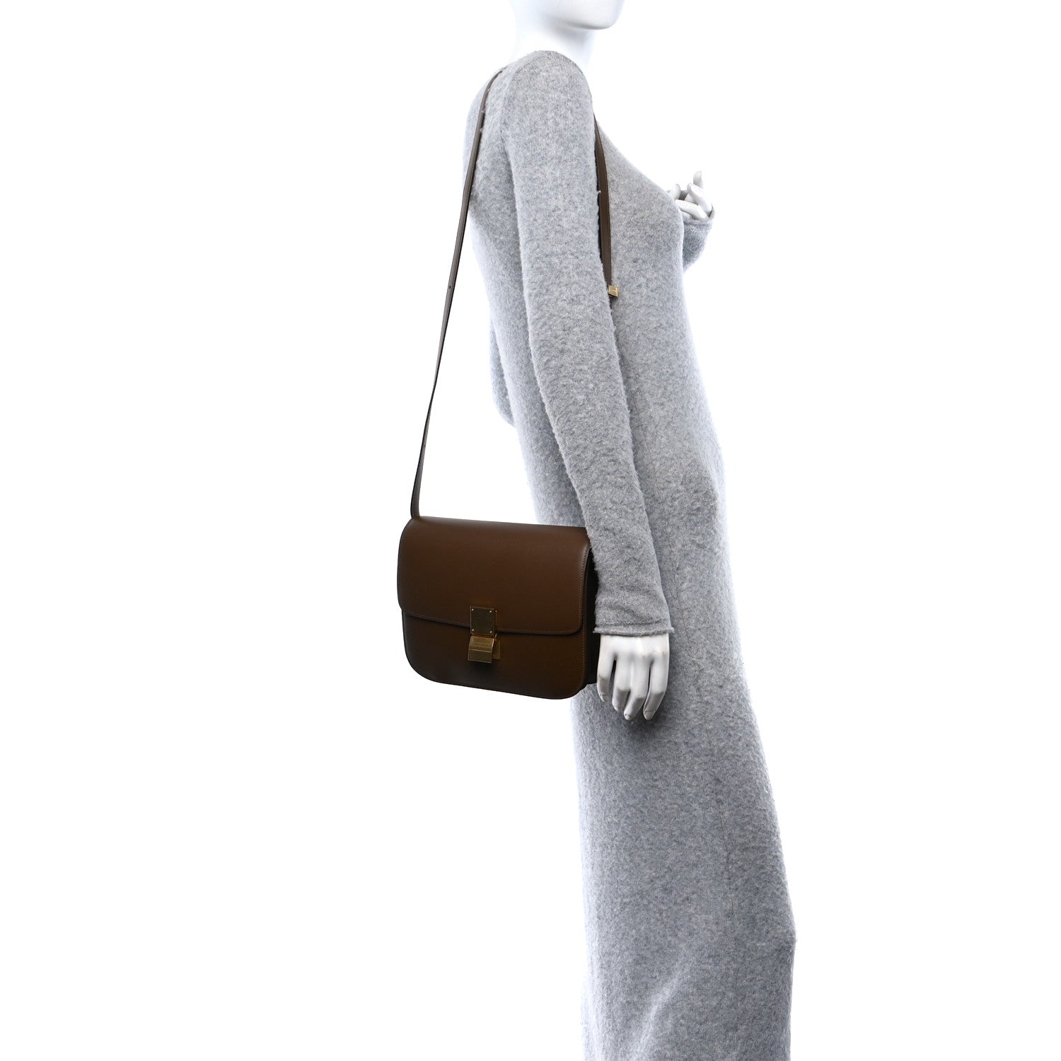 Celine Box Calfskin Medium Classic Box Flap Bag Camel 3 of 9