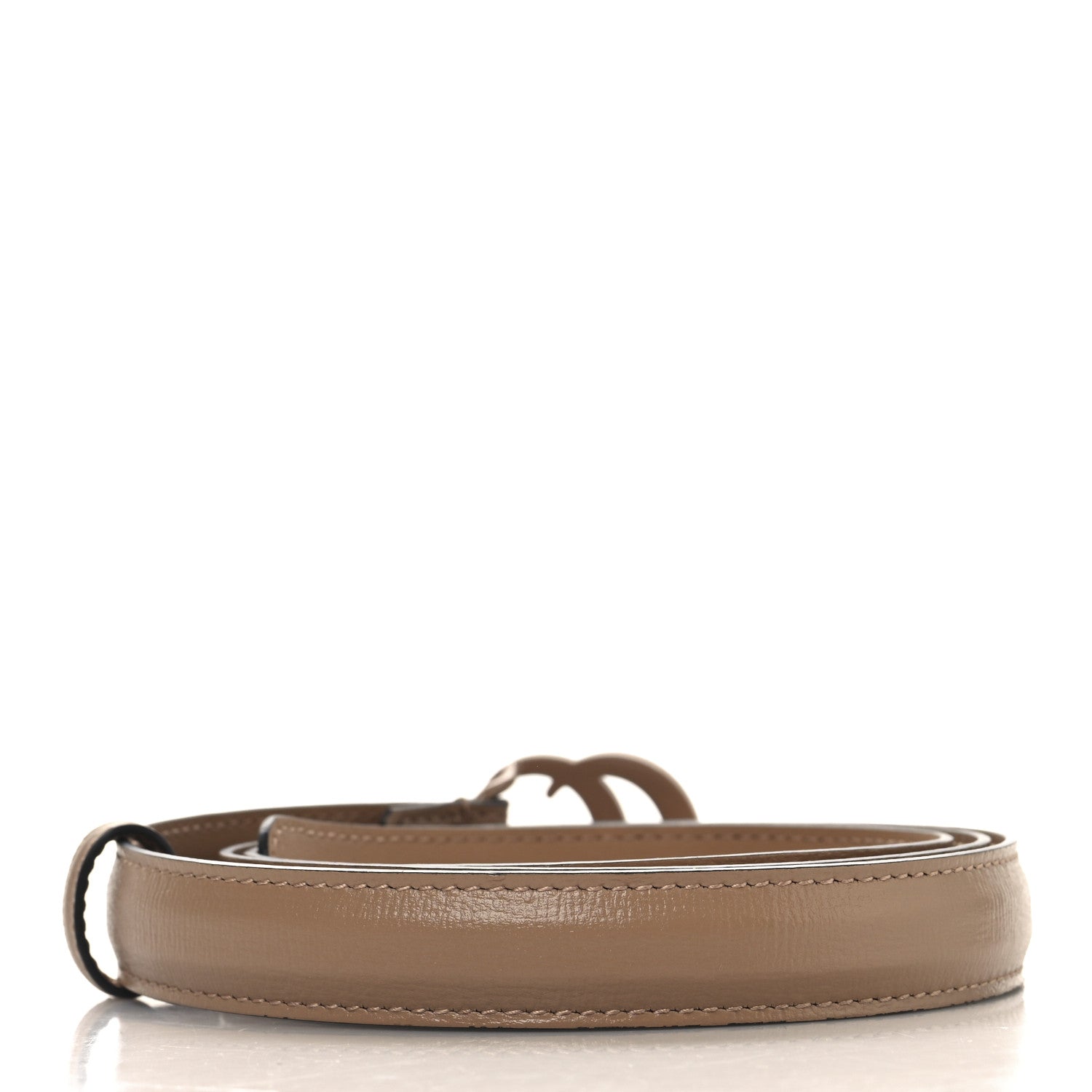 Gucci Azalea Calfskin Enamel Monochrome Double G 20mm Belt 100 40 Camelia 2 of 5