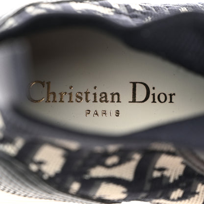 Christian Dior Technical Knit Calfskin Oblique Womens Walk'n Dior Mid Top Sneakers 38 Deep Blue 8 of 10