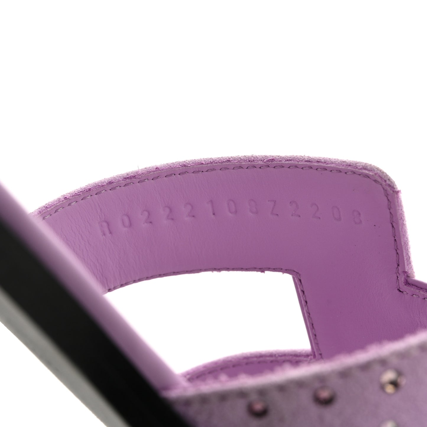 Suede Goatskin Crystal Oran Sandals 37 Violet Amethyste