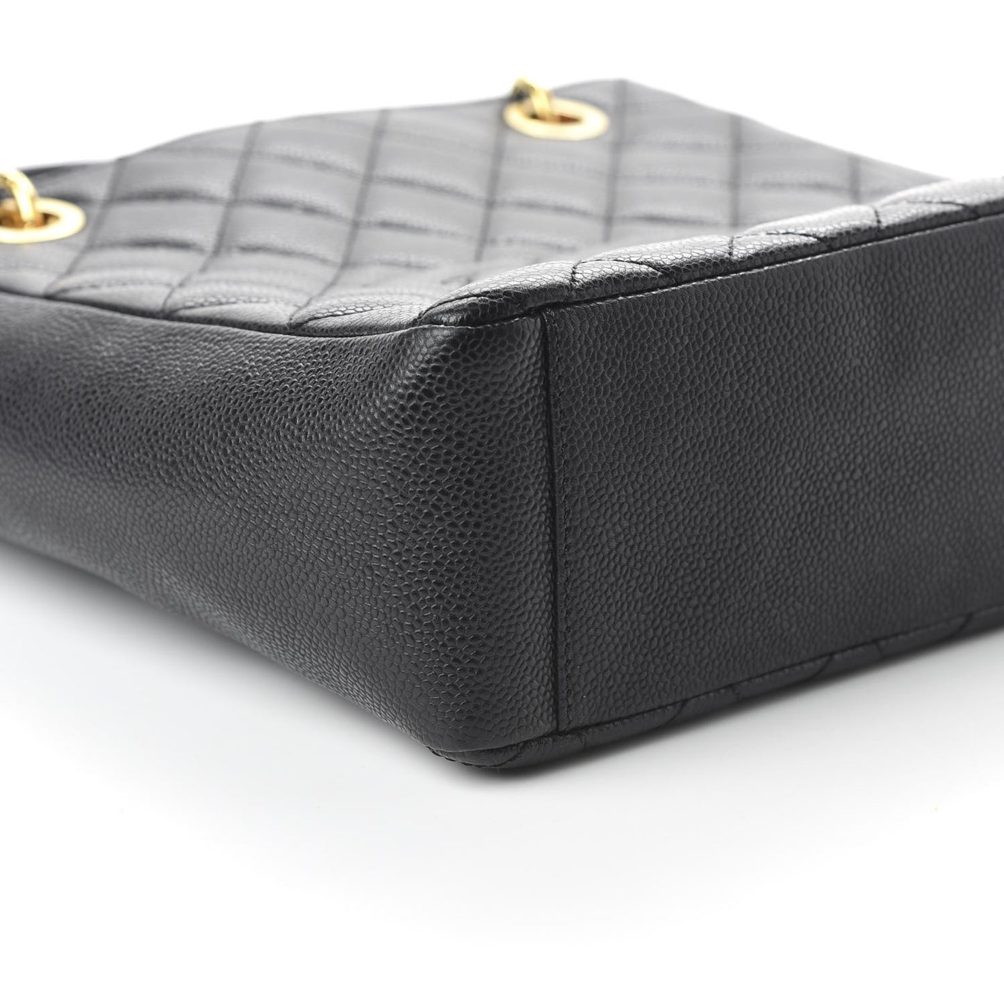 Caviar Quilted Petit Shopping Tote PST Black