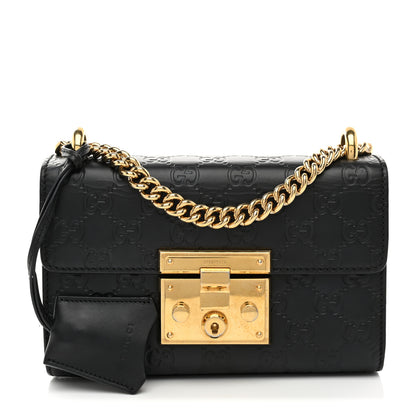 Gucci Guccissima Small Padlock Shoulder Bag Black 1 of 12