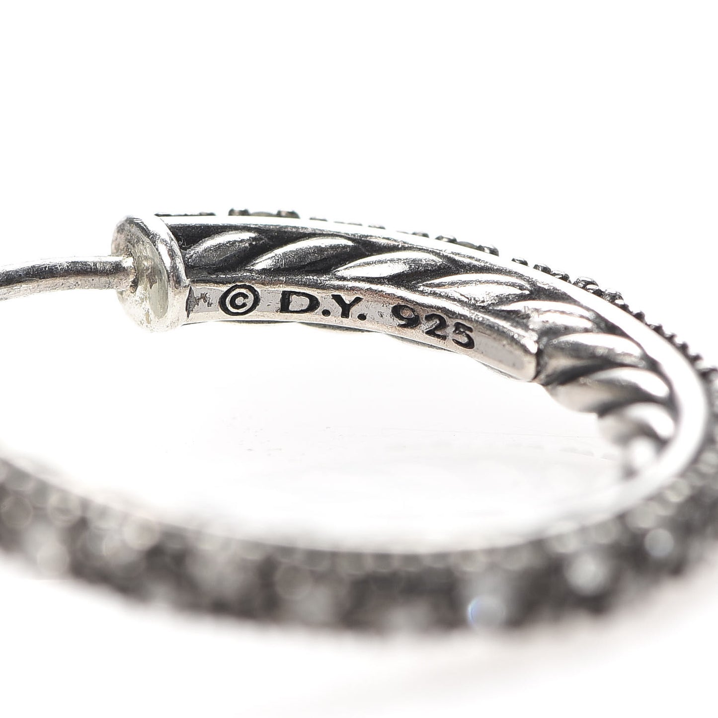 Sterling Silver Diamond Small Midnight Melange Hoop Earrings