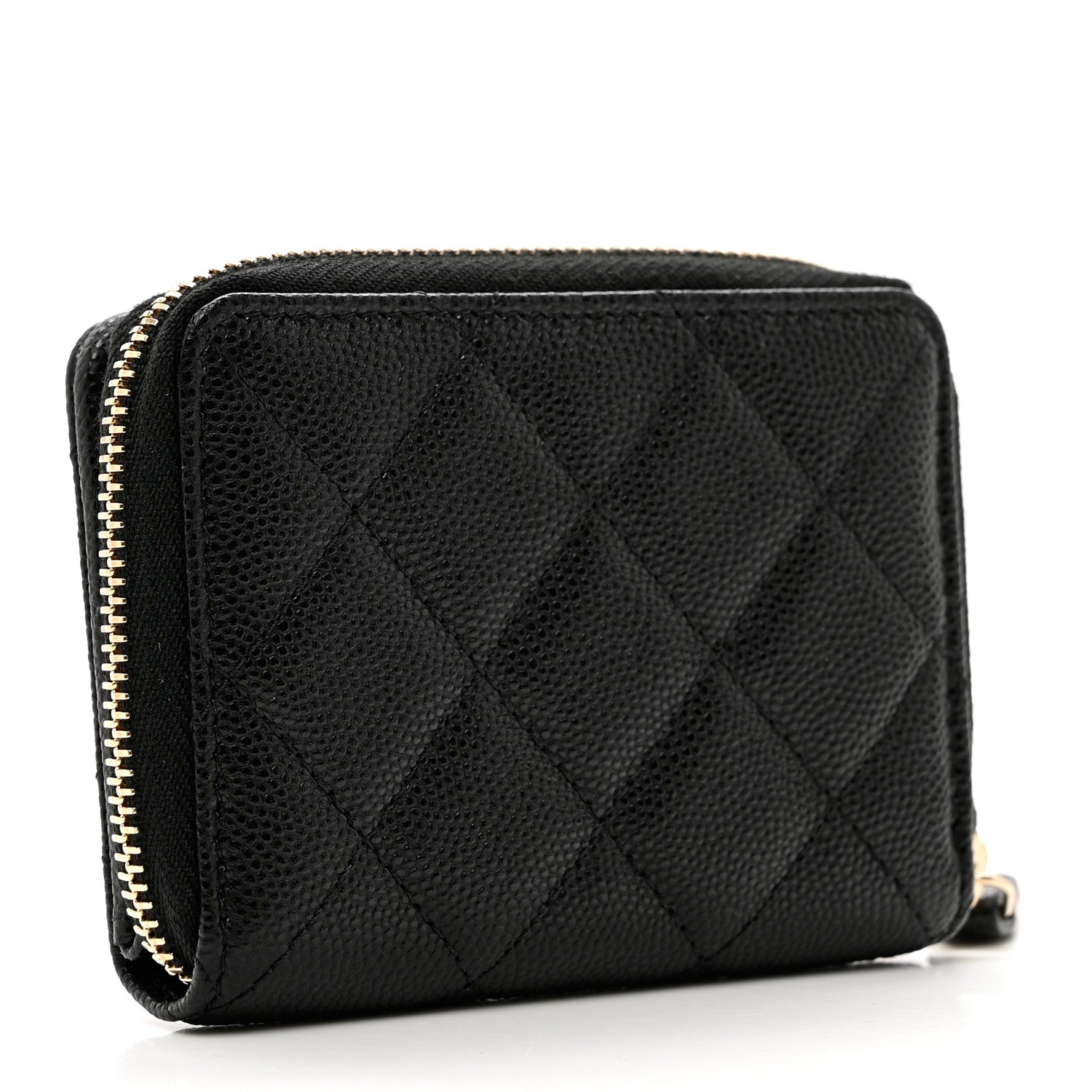 Chanel Caviar Quilted Compact Zipped Wallet Black 2 of 7