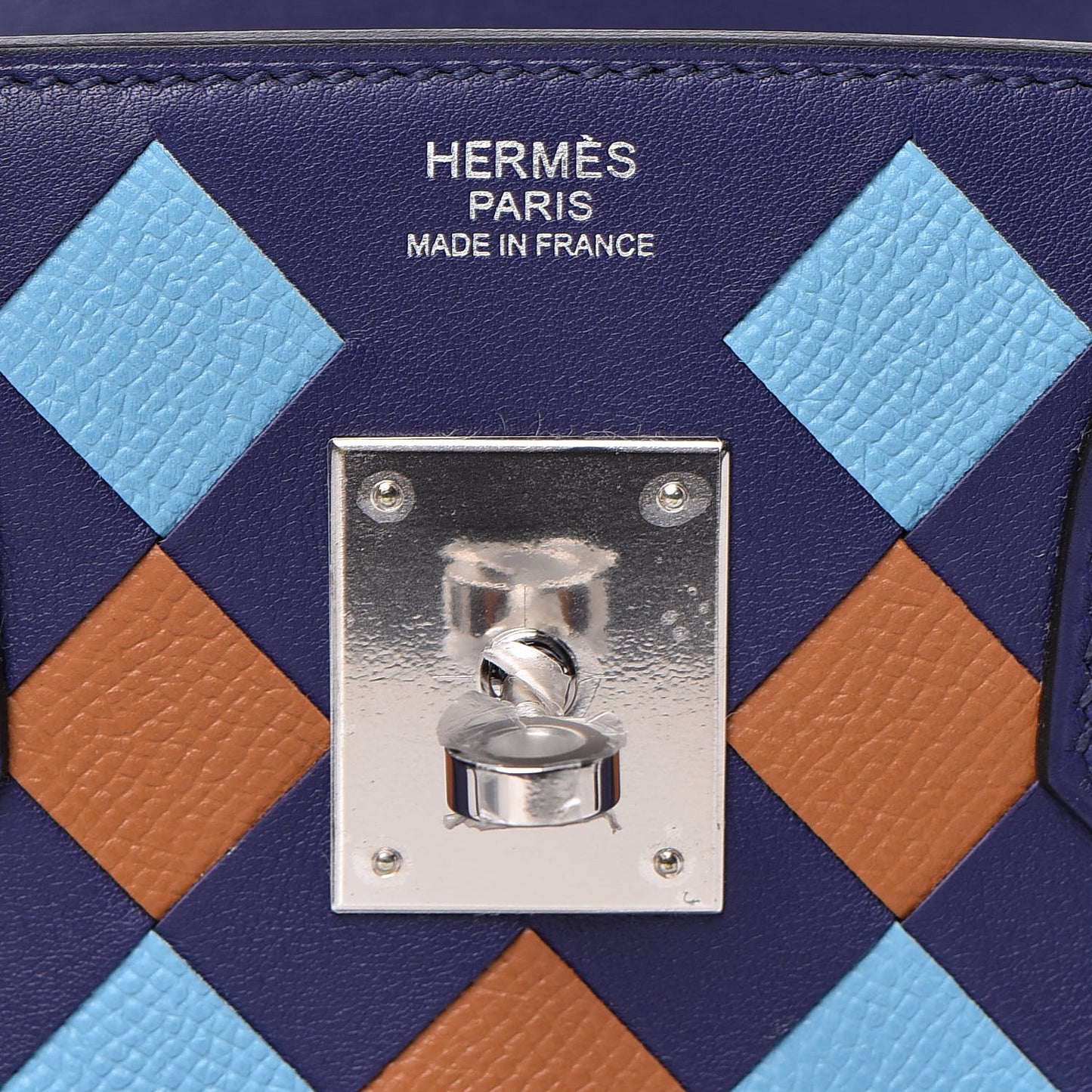 Swift Epsom Tressage Birkin 30 Bleu Encre Bleu Du Nord Gold