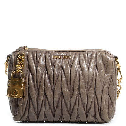 Miu Miu Leather Matelasse Lux Shoulder Bag Argilla 1 of 7