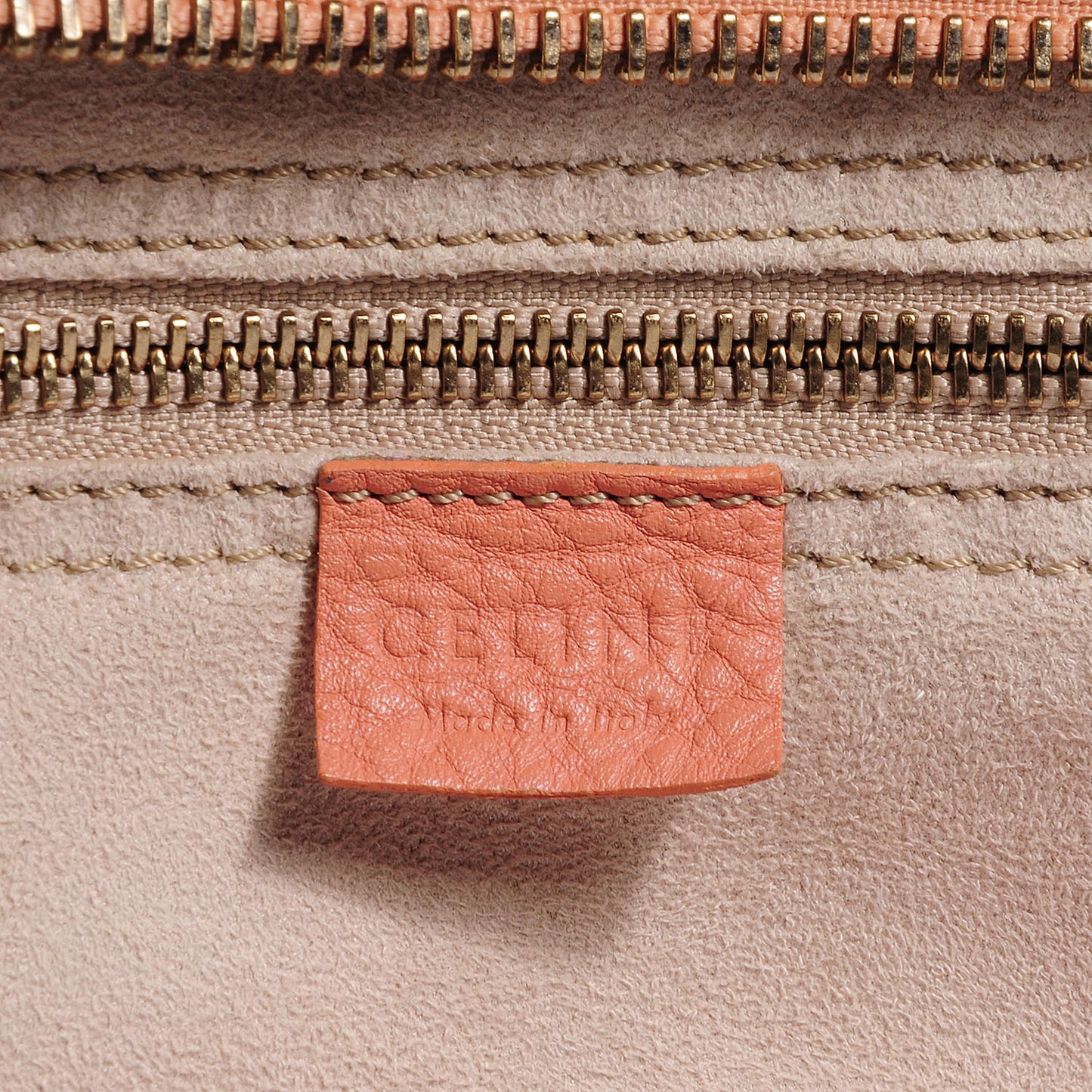 Pebbled Leather Mini Luggage Peach