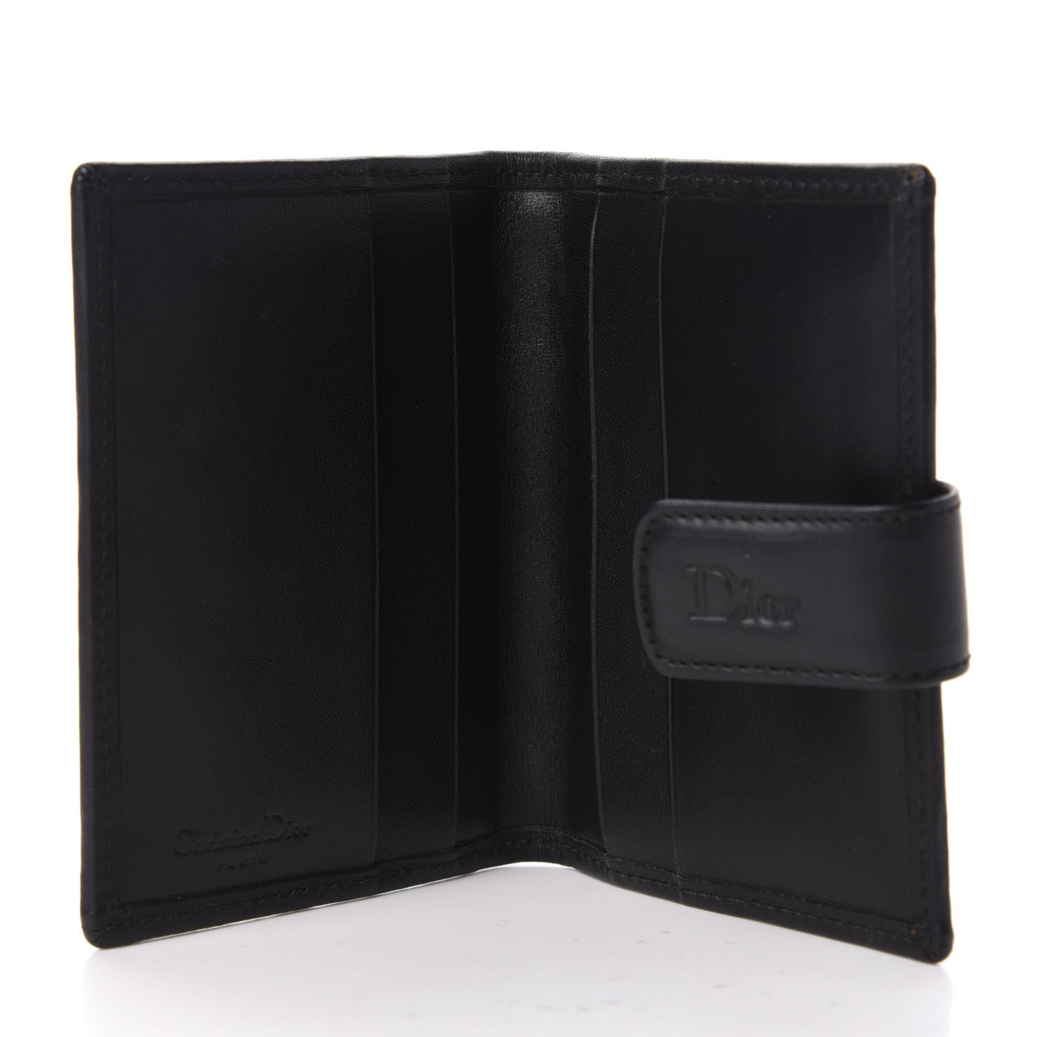 Christian Dior Monogram Compact Wallet Black 5 of 6