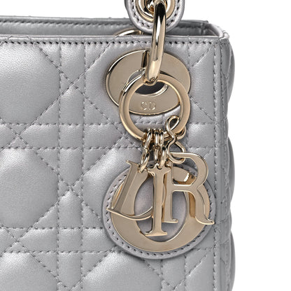 Christian Dior Metallic Lambskin Cannage Mini Lady Dior Grey 8 of 12