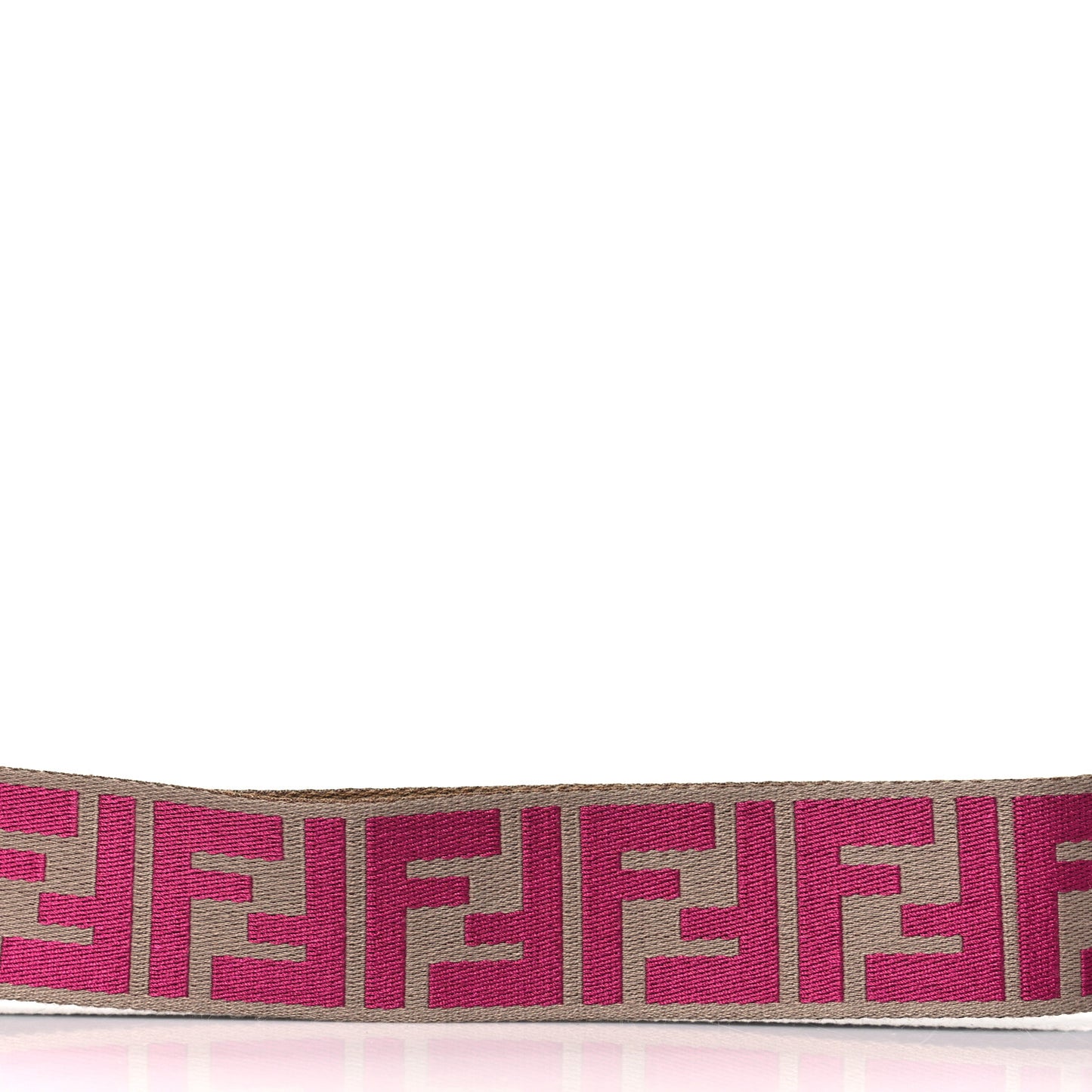 Ribbon Vitello Seta FF 1974 Pequin Reversible Adjustable Strap You Marrone Pink