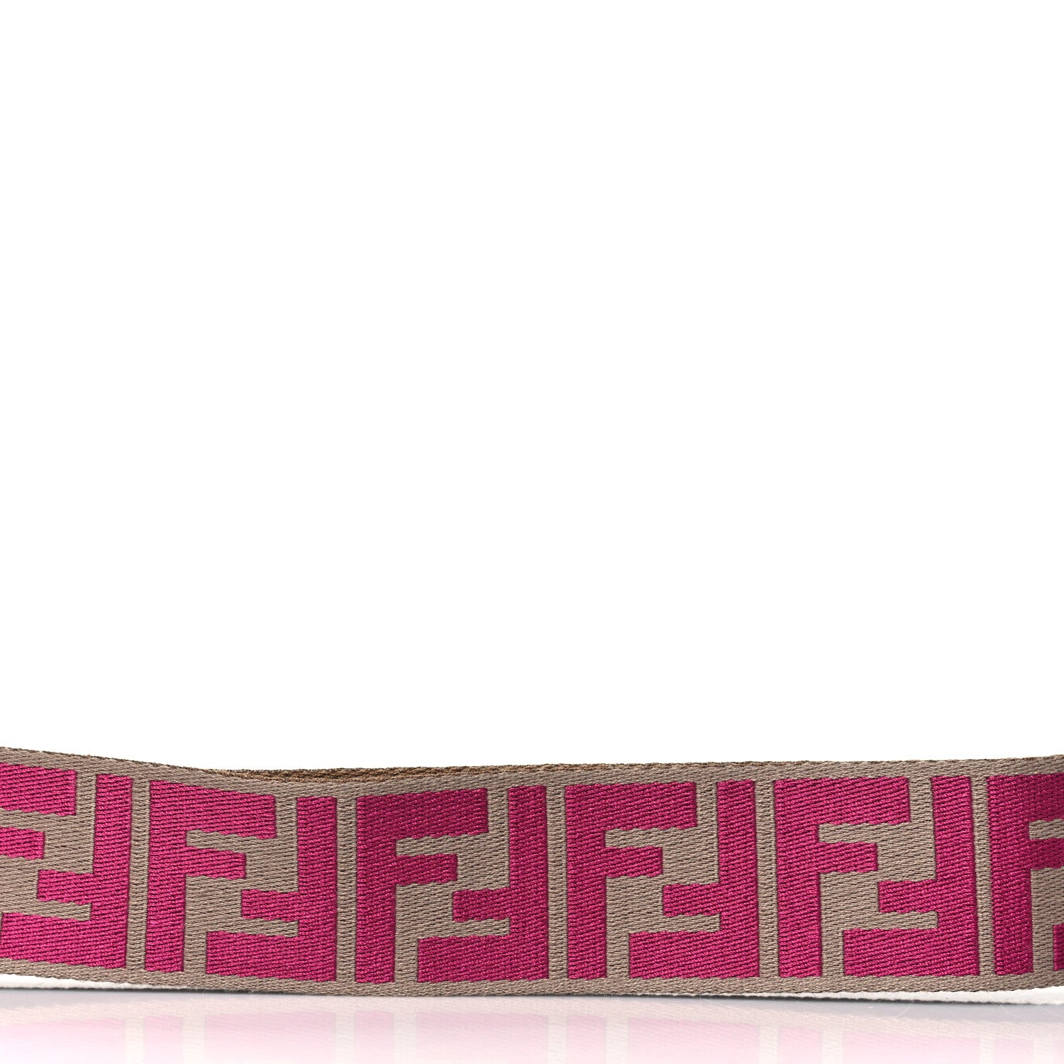 Fendi Ribbon Vitello Seta FF 1974 Pequin Reversible Adjustable Strap You Marrone Pink 4 of 4