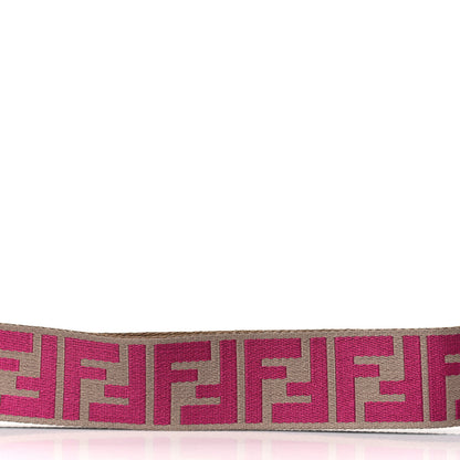 Fendi Ribbon Vitello Seta FF 1974 Pequin Reversible Adjustable Strap You Marrone Pink 4 of 4