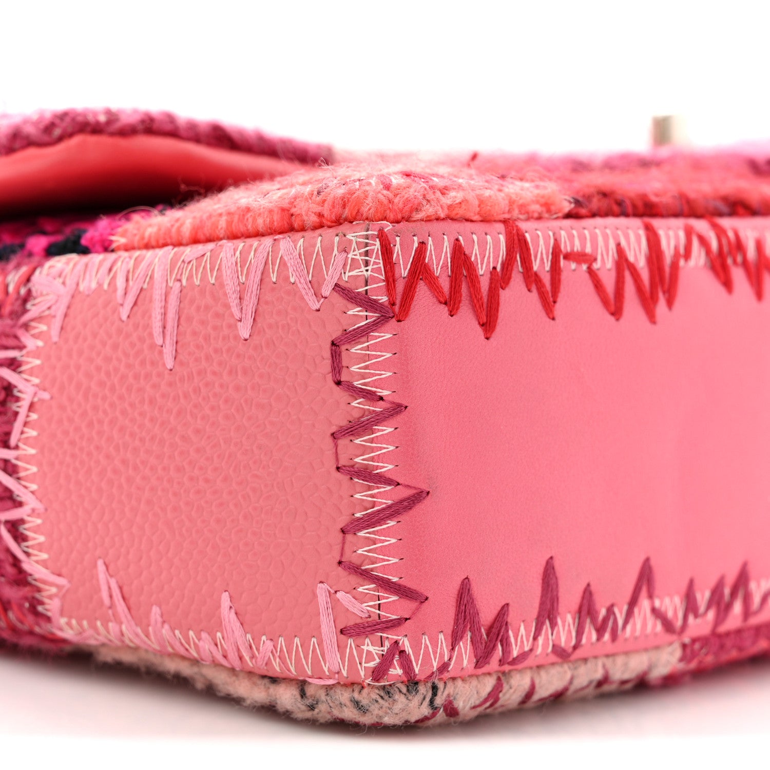Chanel Tweed Patchwork Medium Single Flap Pink 9 of 11