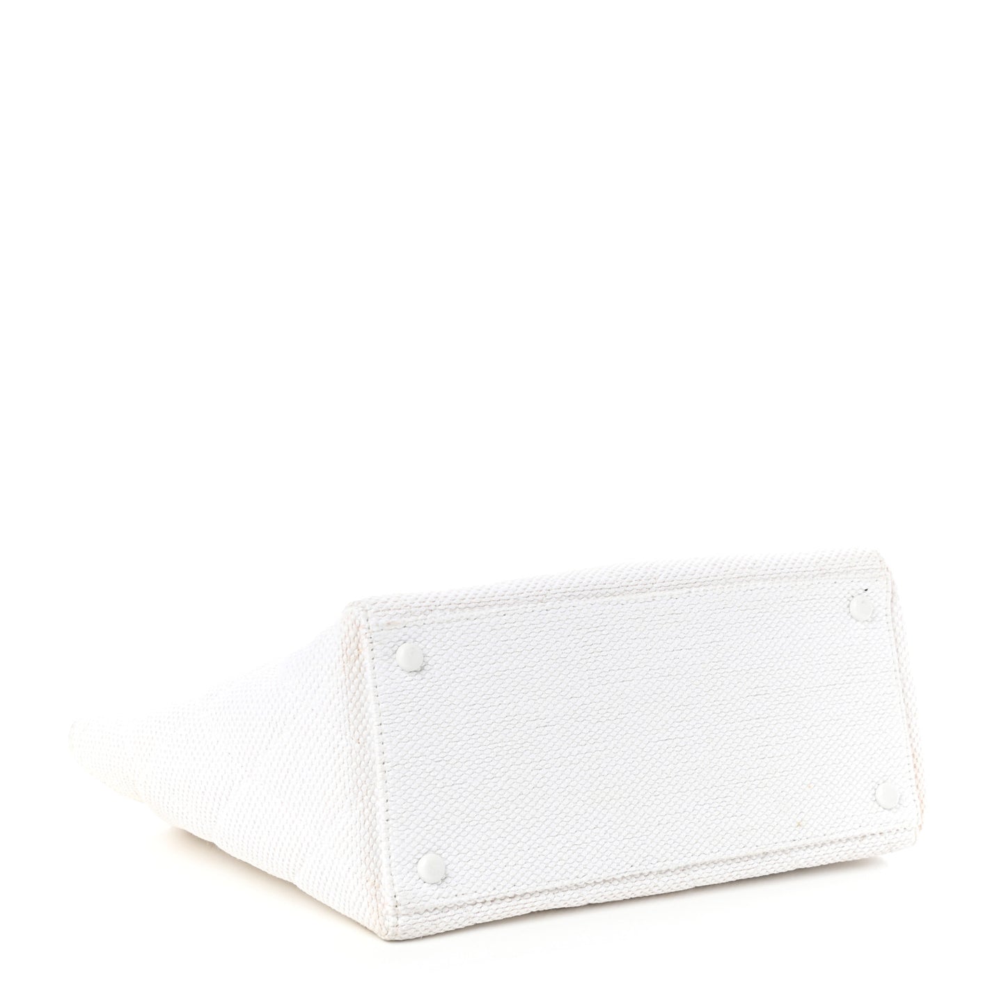 Woven Canvas Bekko Chain Tote White