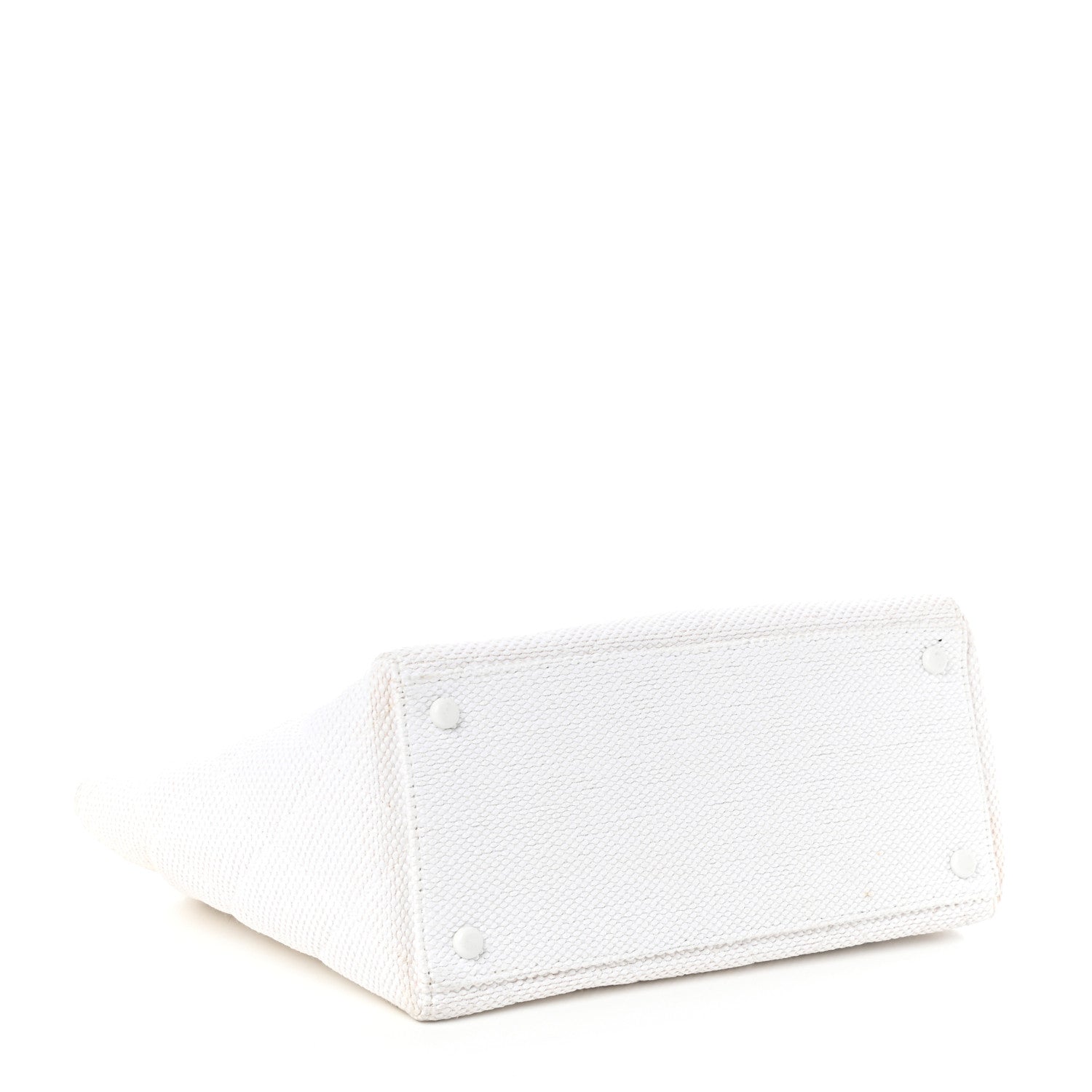Chanel Woven Canvas Bekko Chain Tote White 4 of 10