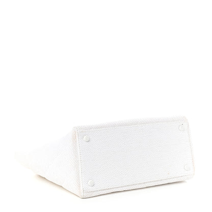 Chanel Woven Canvas Bekko Chain Tote White 4 of 10