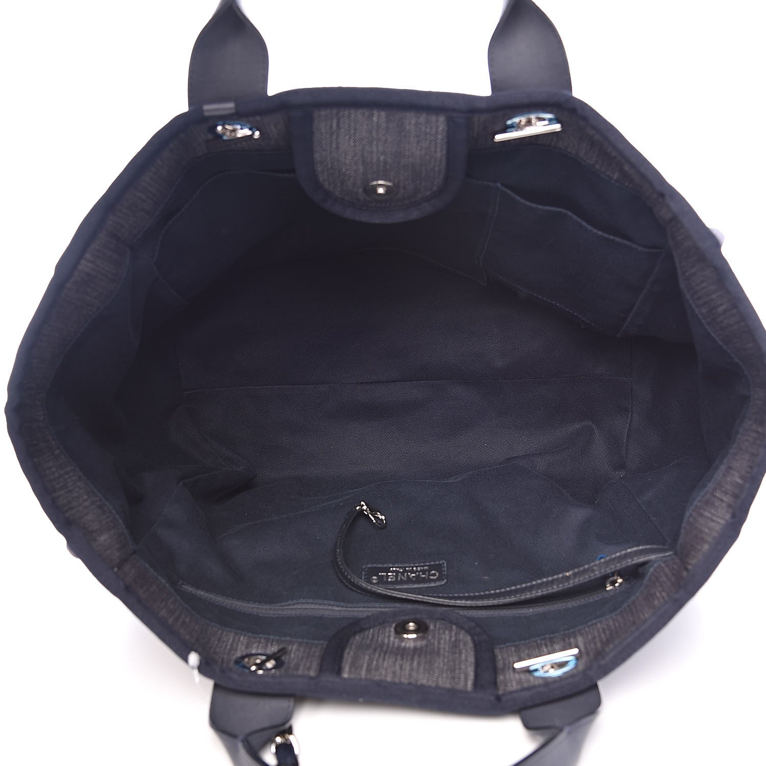 Chanel Denim Large Deauville Tote Dark Blue 5 of 13