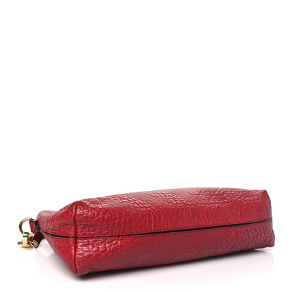 Burberry Signature Grain Calfskin Check Embossed Small Chichester Crossbody Clutch Bag Red 4 of 11