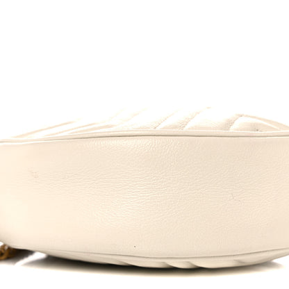 Gucci Calfskin Matelasse Mini GG Marmont Round Shoulder Bag White 9 of 14