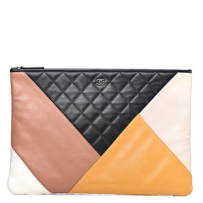 Chanel Lambskin Patchwork Large Cosmetic Case Multicolor 1 of 11