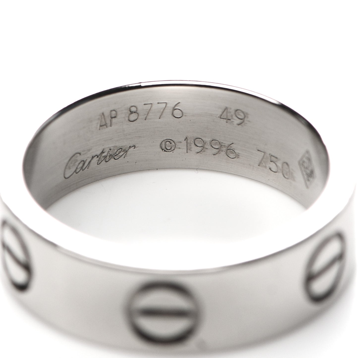 18K White Gold 5.5mm LOVE Ring 49 4.75