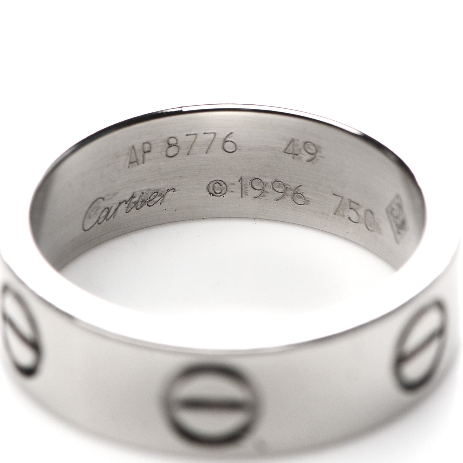 Cartier 18K White Gold 5.5mm LOVE Ring 49 4.75 4 of 4