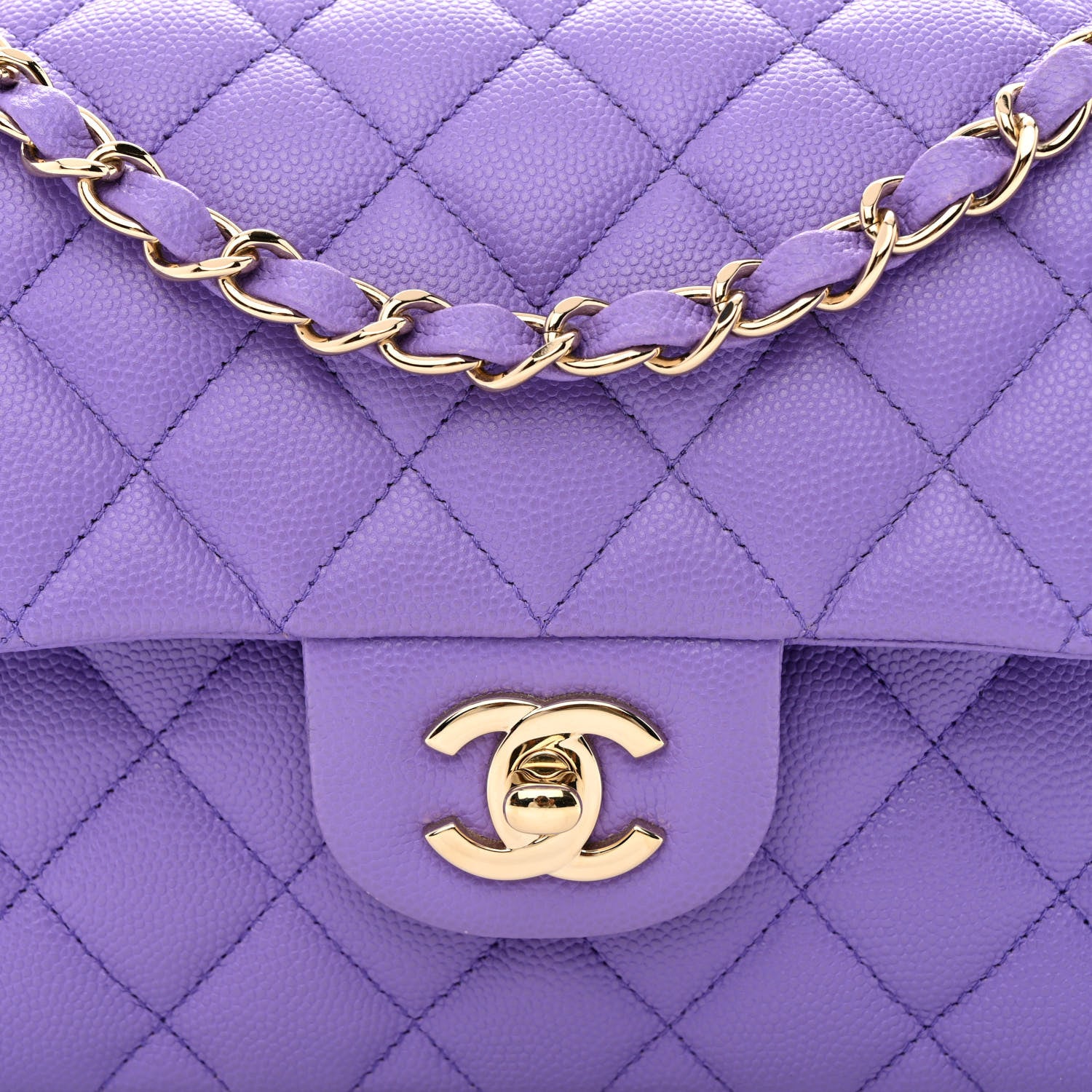 Chanel Caviar Quilted Small Double Flap Purple 8 of 11