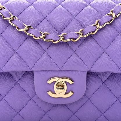 Chanel Caviar Quilted Small Double Flap Purple 8 of 11
