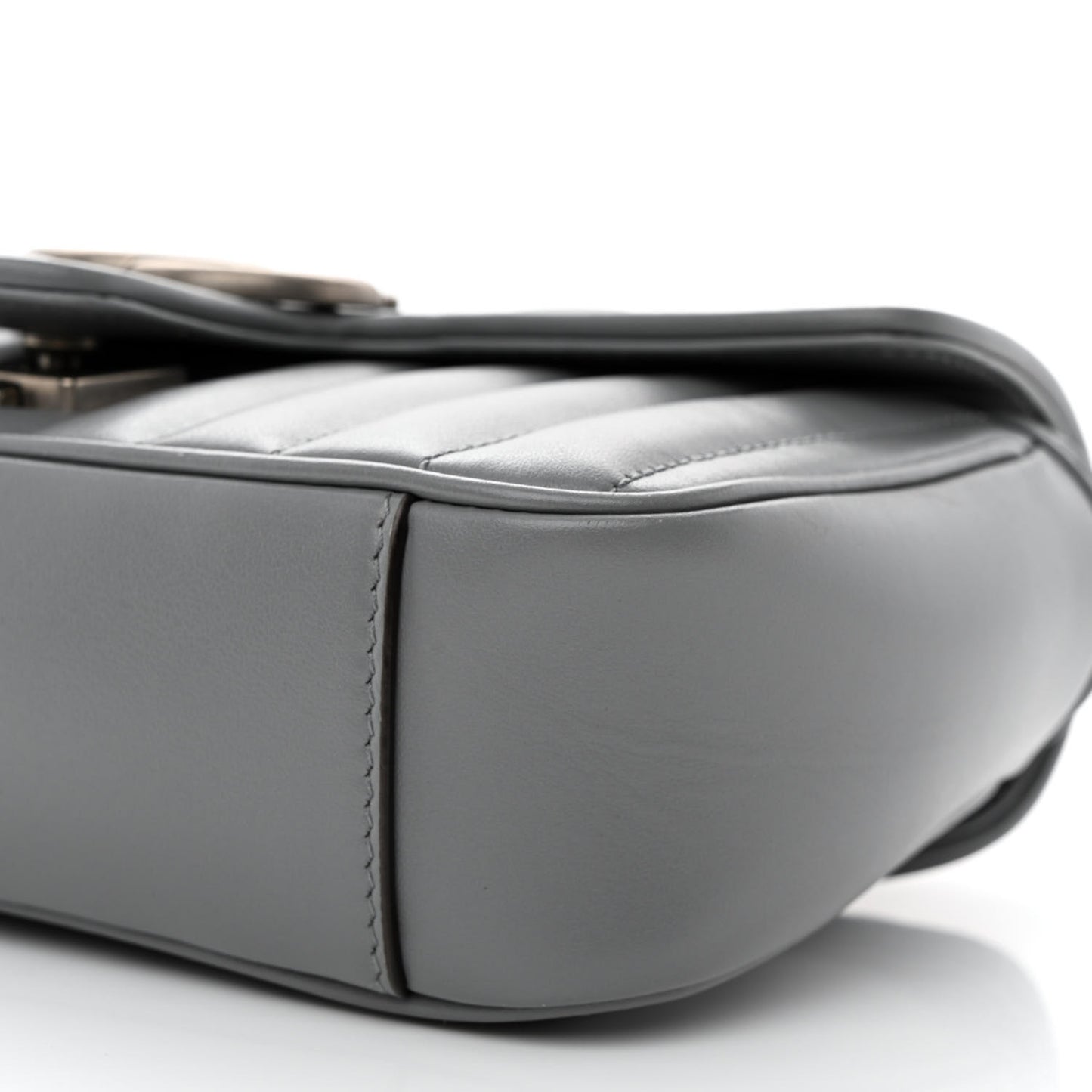 Calfskin Matelasse Aria Mini GG Marmont Shoulder Bag Deep Grey