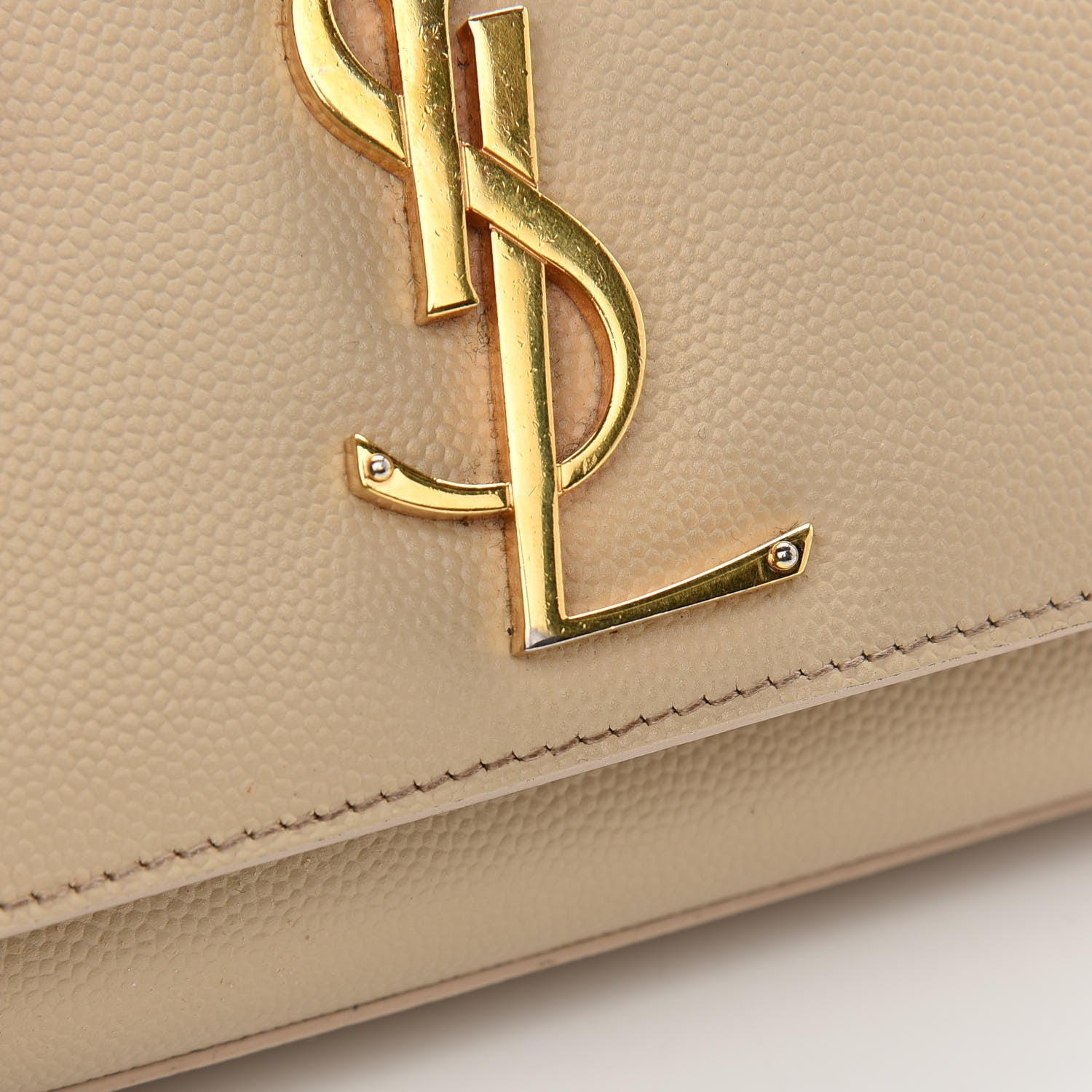 Saint Laurent Grain De Poudre Small Monogram Kate Satchel Nude Powder 9 of 9