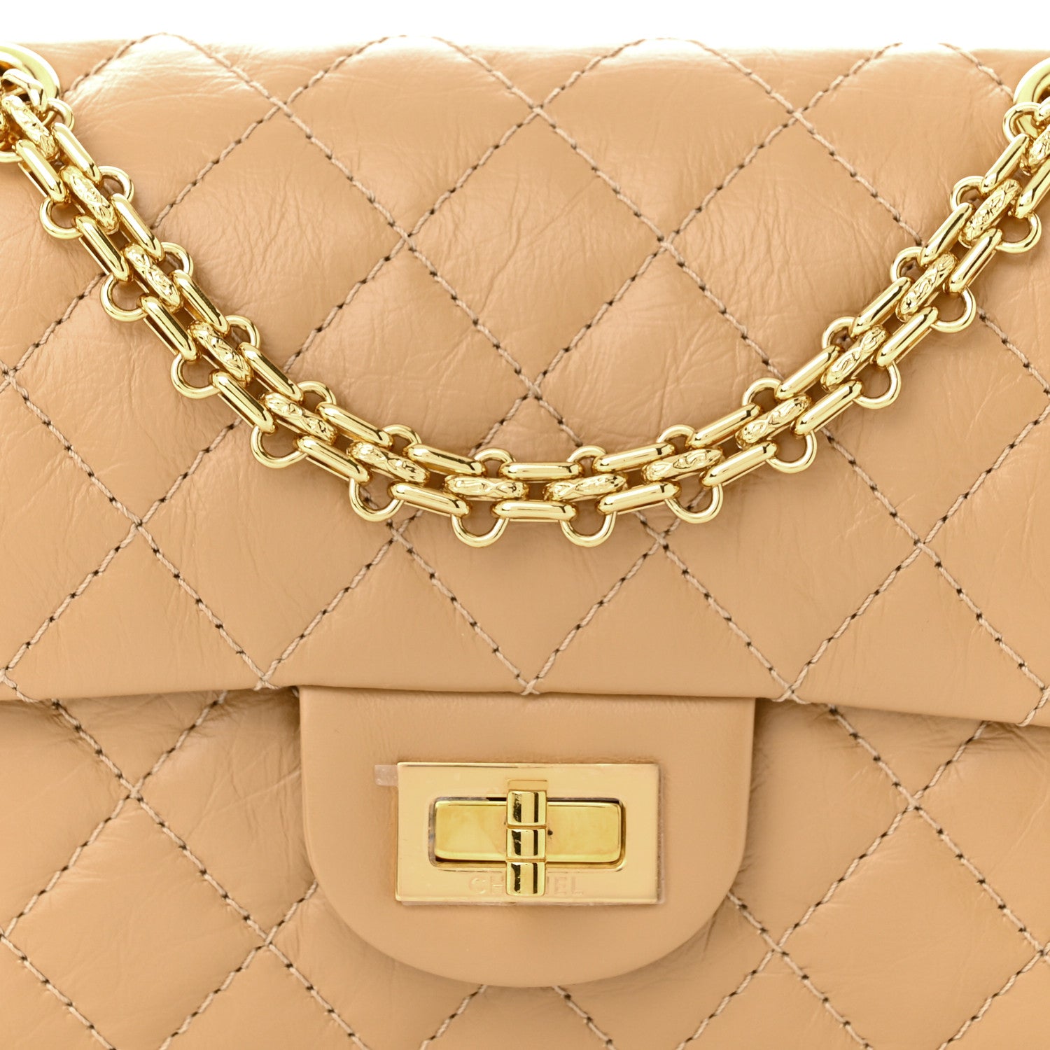 Chanel Aged Calfskin Quilted 2.55 Reissue Mini Flap Beige 8 of 10