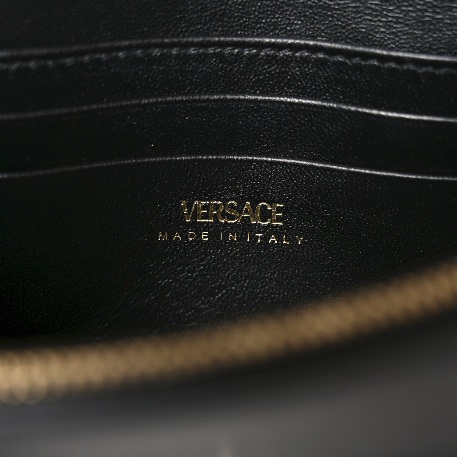 Versace Vitello Virtus Wallet on Chain Black 6 of 9