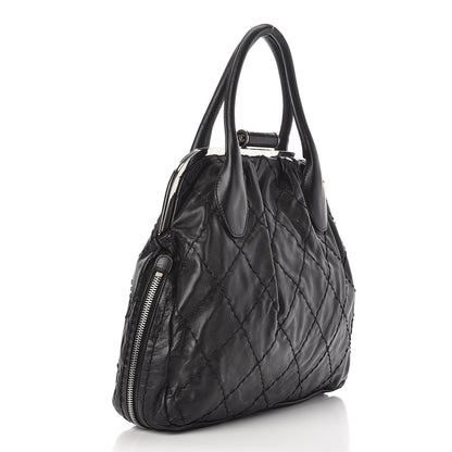 Chanel Calfskin Stitched Expandable Frame Bag Black 3 of 8