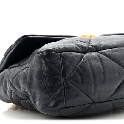Chanel Goatskin Quilted Large Chanel 19 Flap Navy Blue 9 of 10