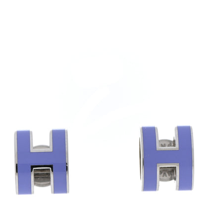 Hermes Palladium Lacquered Mini Pop H Earrings Lilac 1 of 6