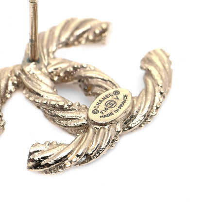 Chanel Crystal Twisted CC Earrings Gold 5 of 5