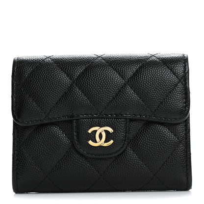 Chanel Caviar Quilted Flap Card Holder Wallet Black 1 of 12