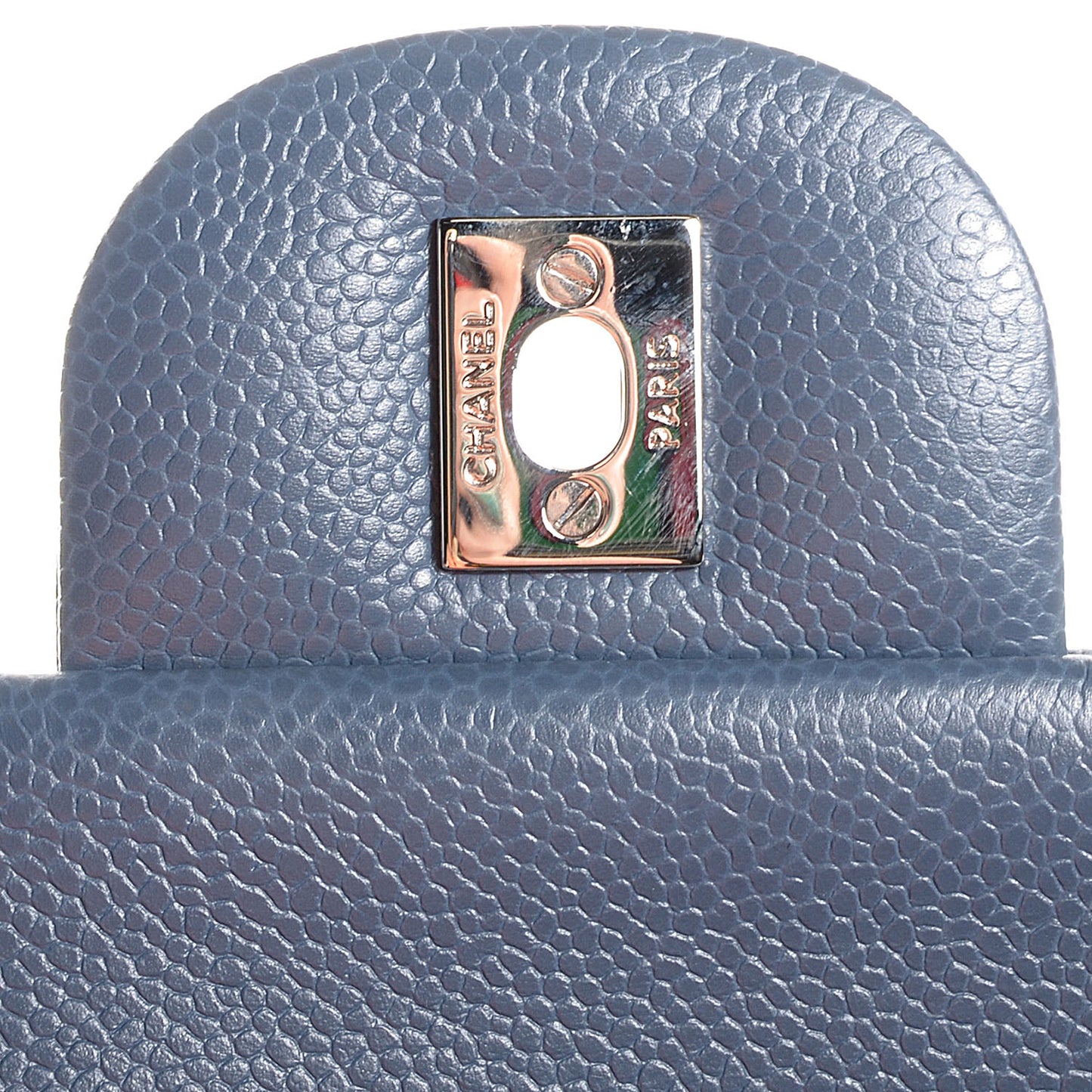 Caviar Quilted Jumbo Double Flap Blue
