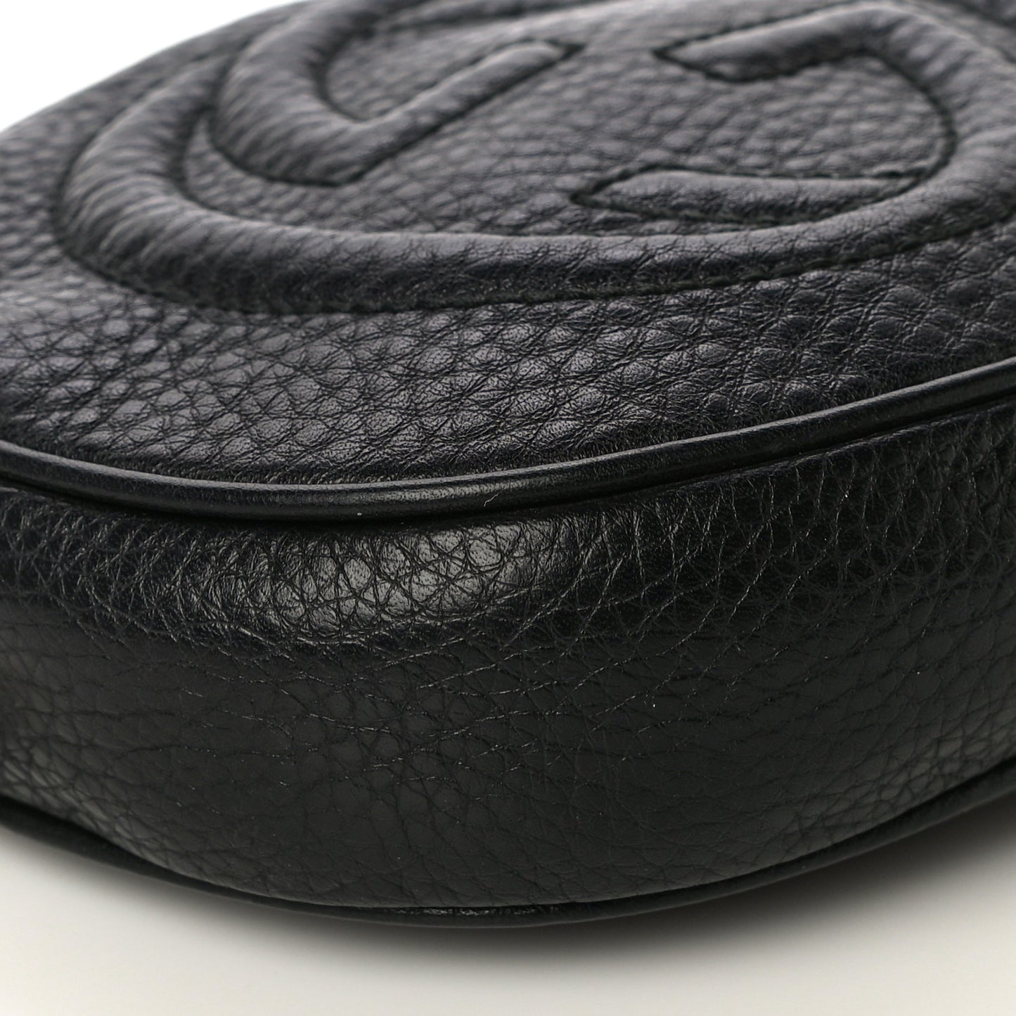 Pebbled Calfskin Mini Soho Chain Bag Black