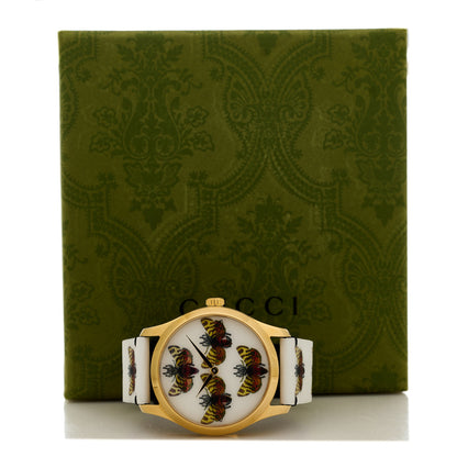 Gucci Stainless Steel Calfskin 38mm G-Timeless Bee Butterfly Hologram Quartz Watch 5 of 5