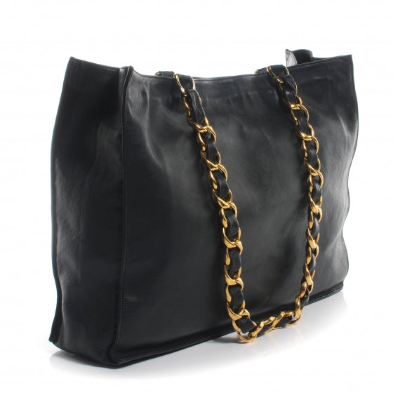 Lambskin Jumbo Shoulder Bag Black