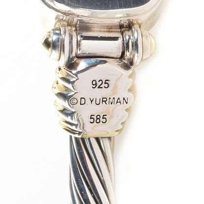 David Yurman Sterling Silver 14K Yellow Gold Mother of Pearl 21mm Classic Cable Quartz Watch 4 of 6