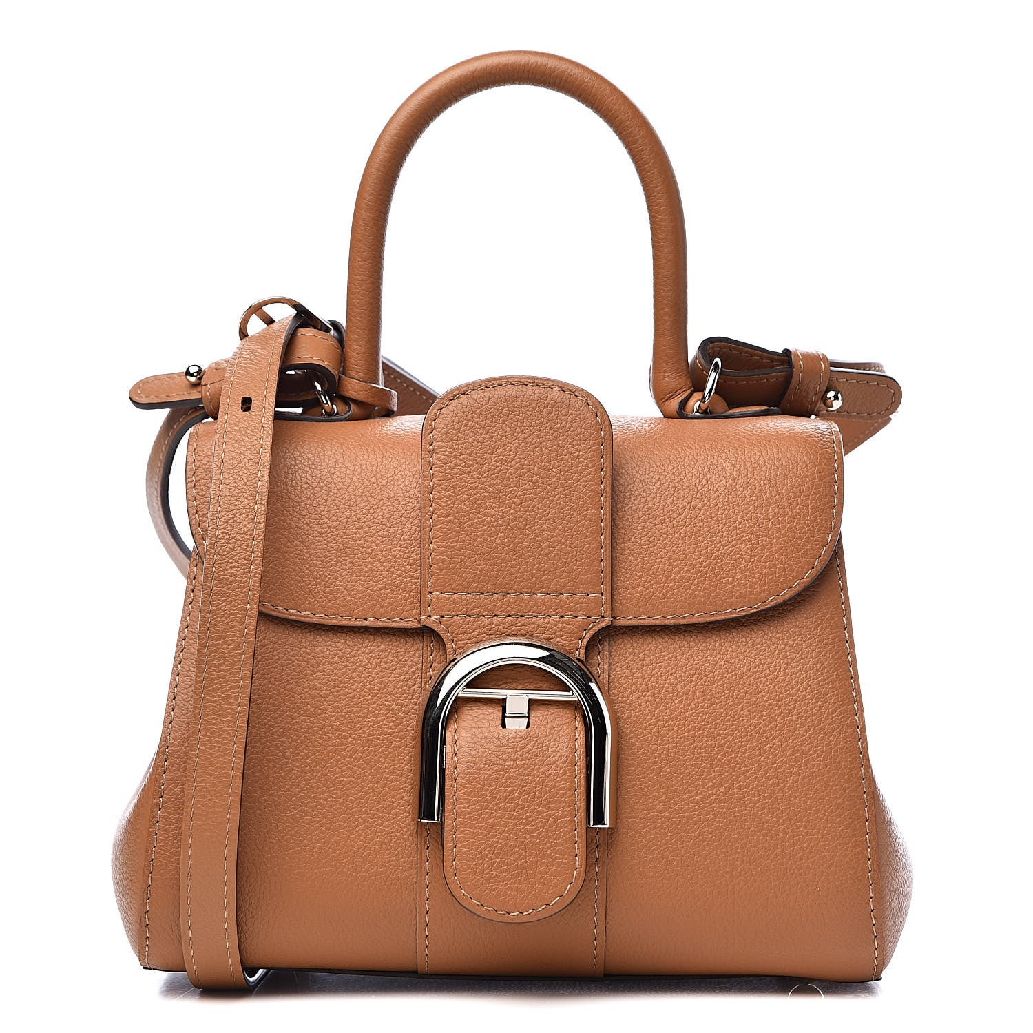 Delvaux Grained Calfskin Mini Brillant Satchel Natural 1 of 10